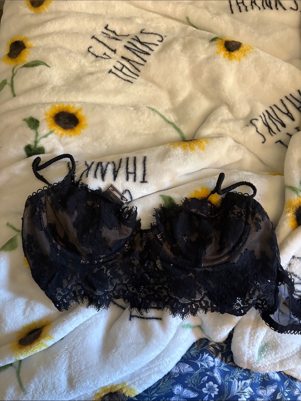 For Love And Lemons Black Lace Underwire Bralette